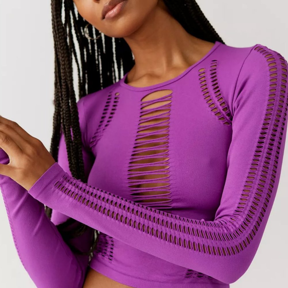 Urban Outfitters Out From Under Saskia Purple Slashed Up Top